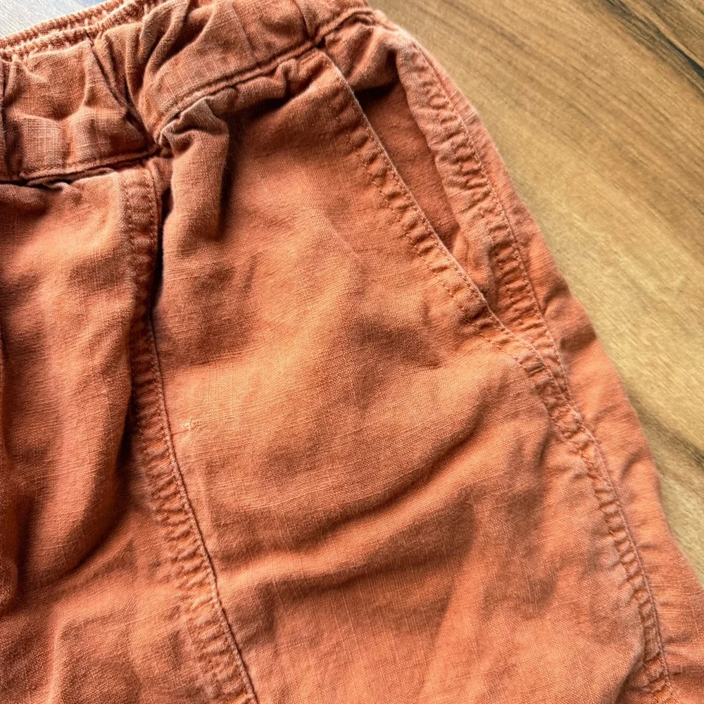 Madewell Linen-Blend‎ Easy Pull-On Shorts Afterglow Red Size Small